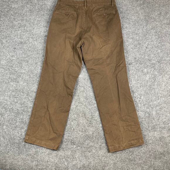 Eddie Bauer Pants Mens 33x32 Brown Straight Leg Casual Chino Cotton - Picture 10 of 12